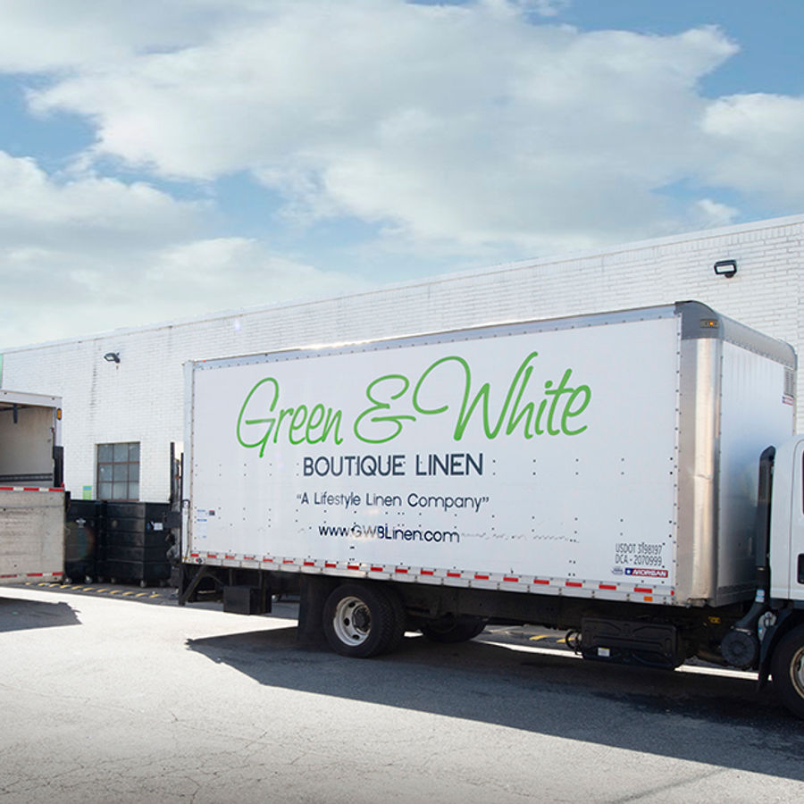 White Glove laundry delivery truck